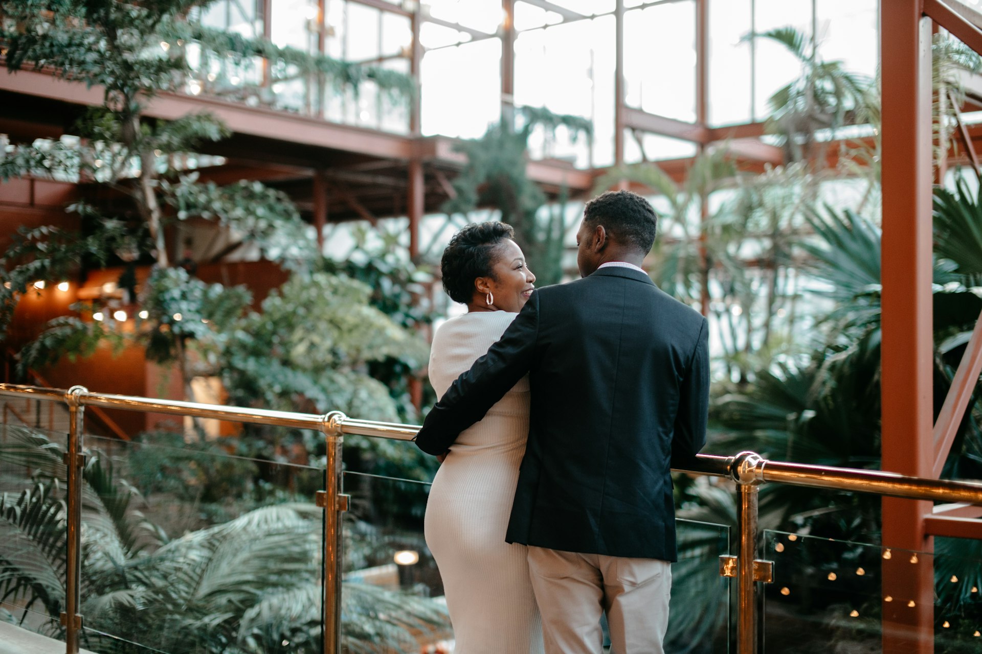 a man and woman kissing